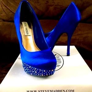 Steve Madden Royal Blue Rhinestone Heels sz 8